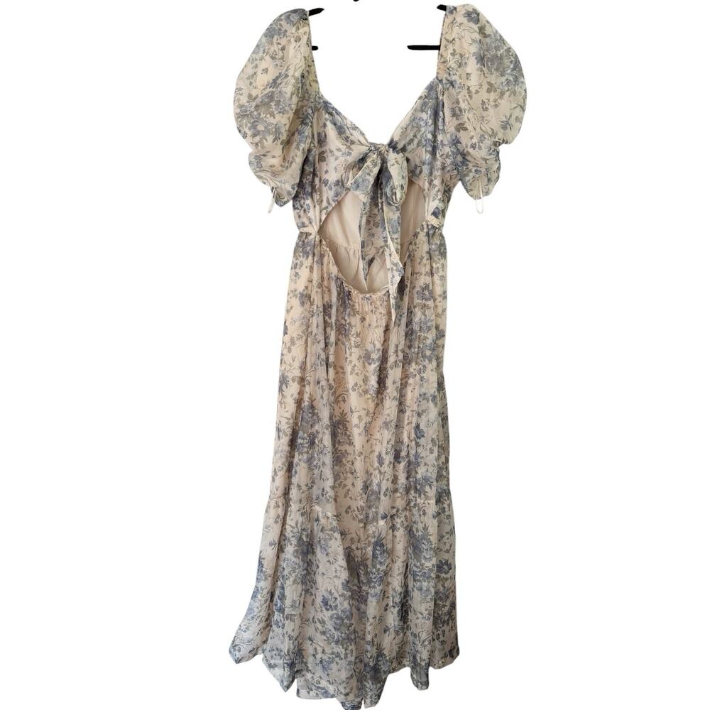 NWT Abercrombie & Fitch Emerson Bow Tie Back Floral Maxi Dress Size XL - Picture 6 of 12